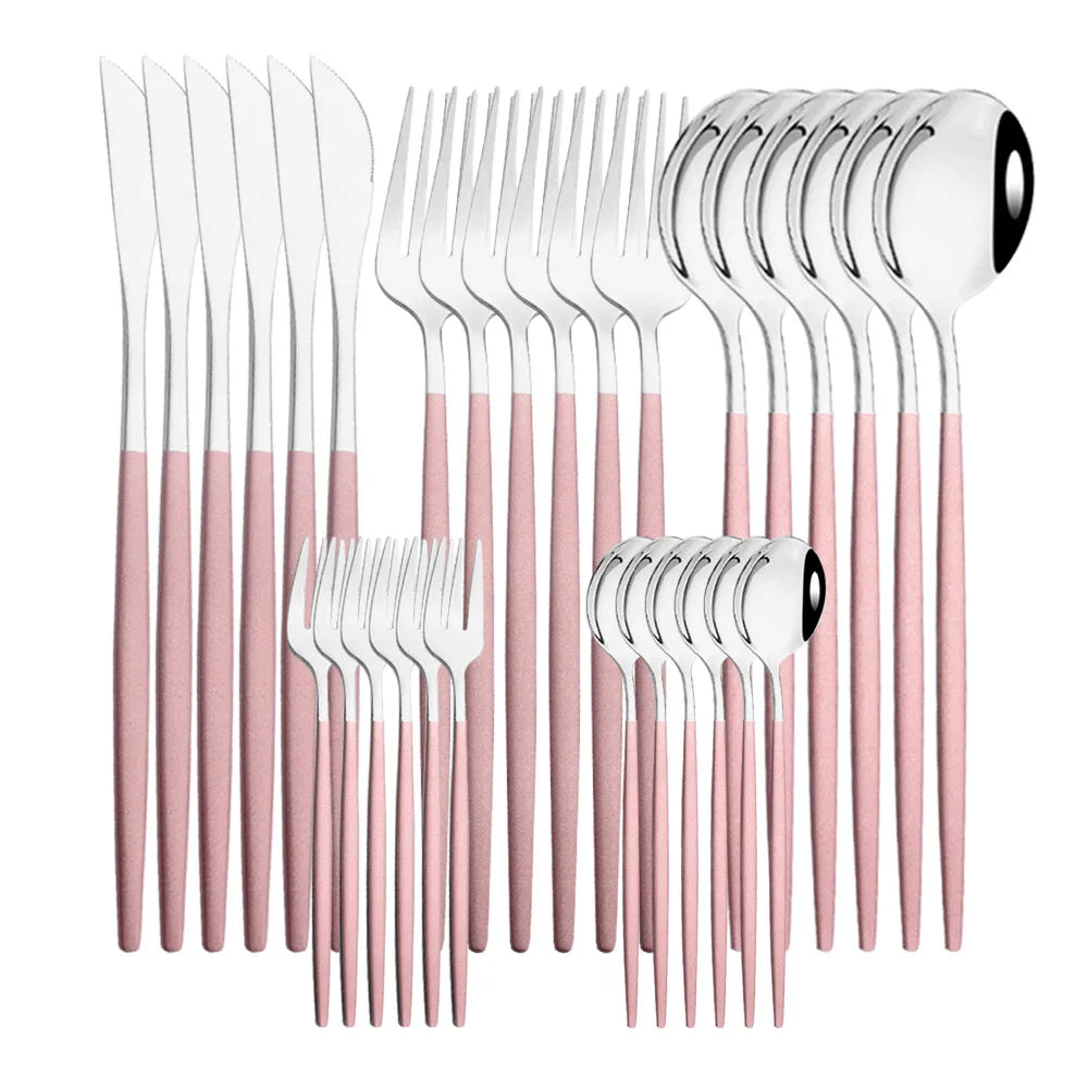 Chic Pink Silverware Set